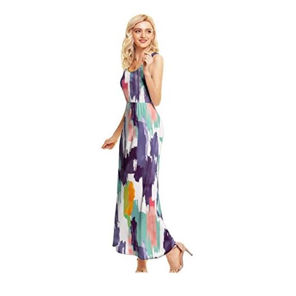 Women's Summer Sleeveless Party Tank Long Dress - Picture 5 of 8